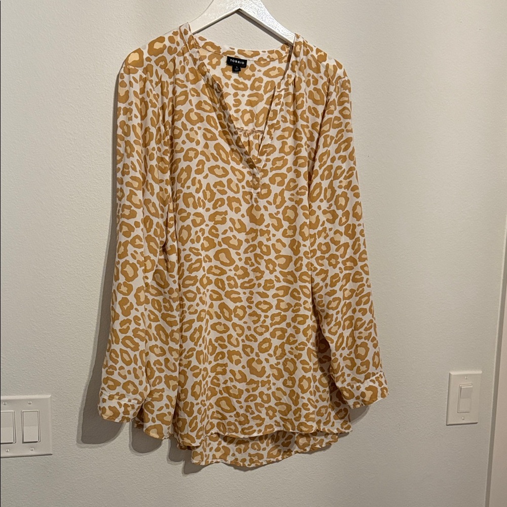 Torrid Tan Leopard Print Blouse